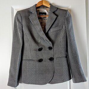 Giorgio Armani Double Breasted Leather Button Blazer